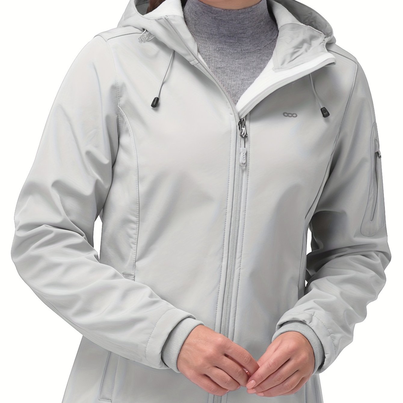 Women's Long Sleeves Outdoor Sports Jacket, Fleece Liner Windproof With Zipper Pocket Sporty Coat