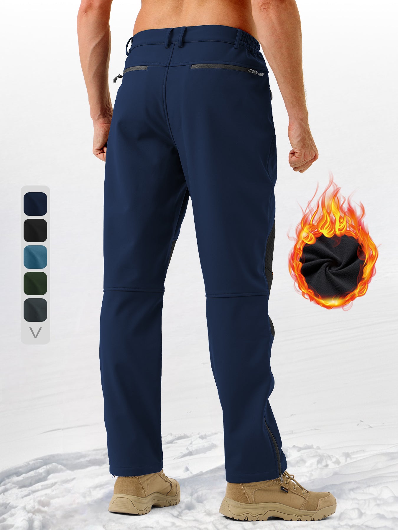Pants Fleece Lined for Warmth Outdoor Hiking Zipper Bottom Leg Ideal for Winter Sports