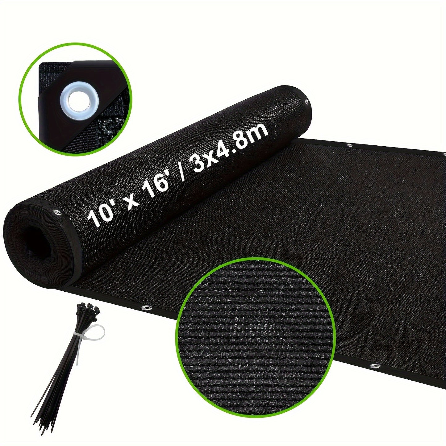 10' x 16' Premium Black RV Awning Shade Set with 90% Privacy Screen