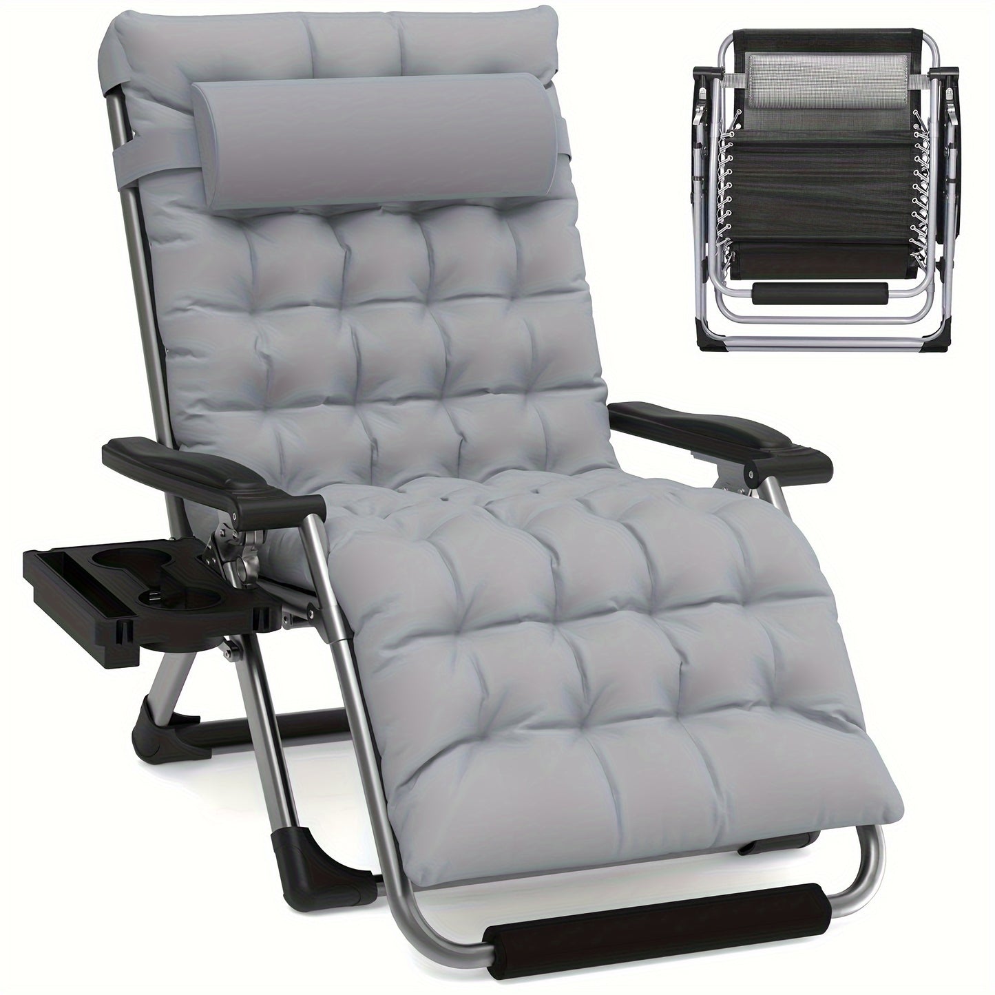 Zero Gravity Chairs XXL, 33In Padded Zero Gravity Lounge Chair