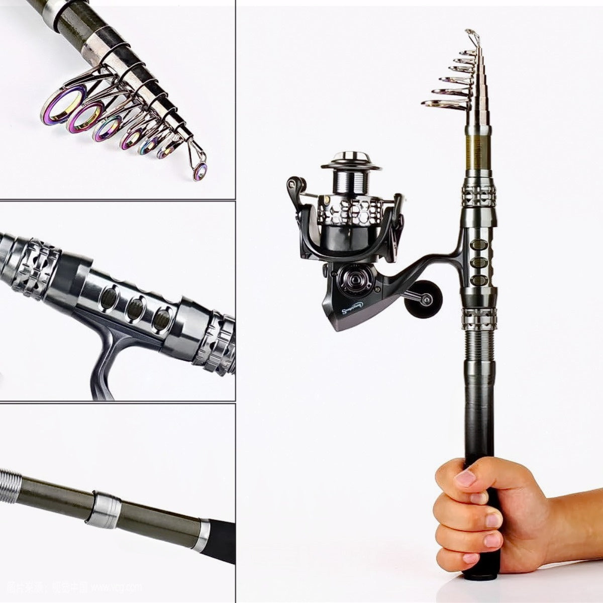 Combos with Telescopic Fishing Pole Spinning Reels Fishing Carrier Bag