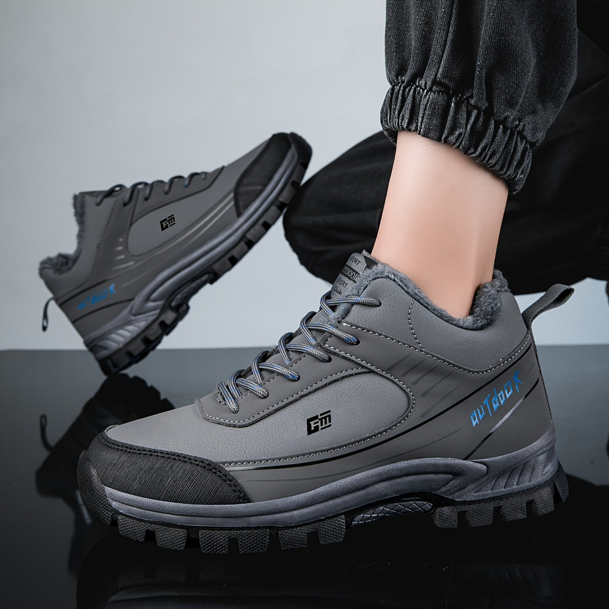 Plush-Lined Thermal Hiking Boots - Waterproof, Anti-Slip, Shock-Absorbing Casual Outdoor Shoes with Durable TPR Sole for Women
