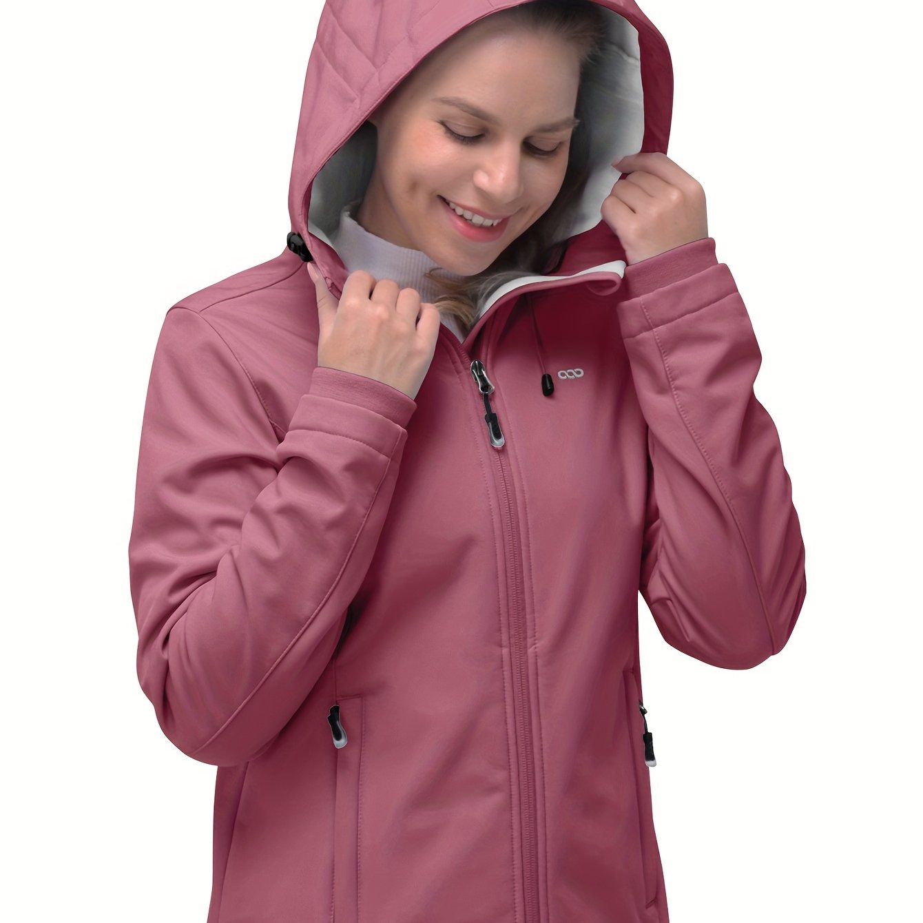 Women's Long Sleeves Outdoor Sports Jacket, Fleece Liner Windproof With Zipper Pocket Sporty Coat