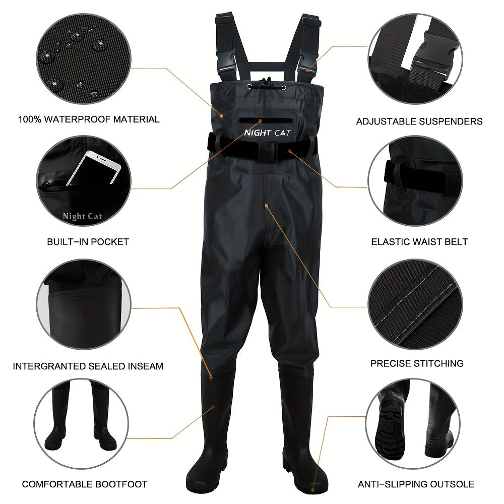 Waders For Men And Women, Waterproof Chest Wader With Bootfoot Size 6 To 14