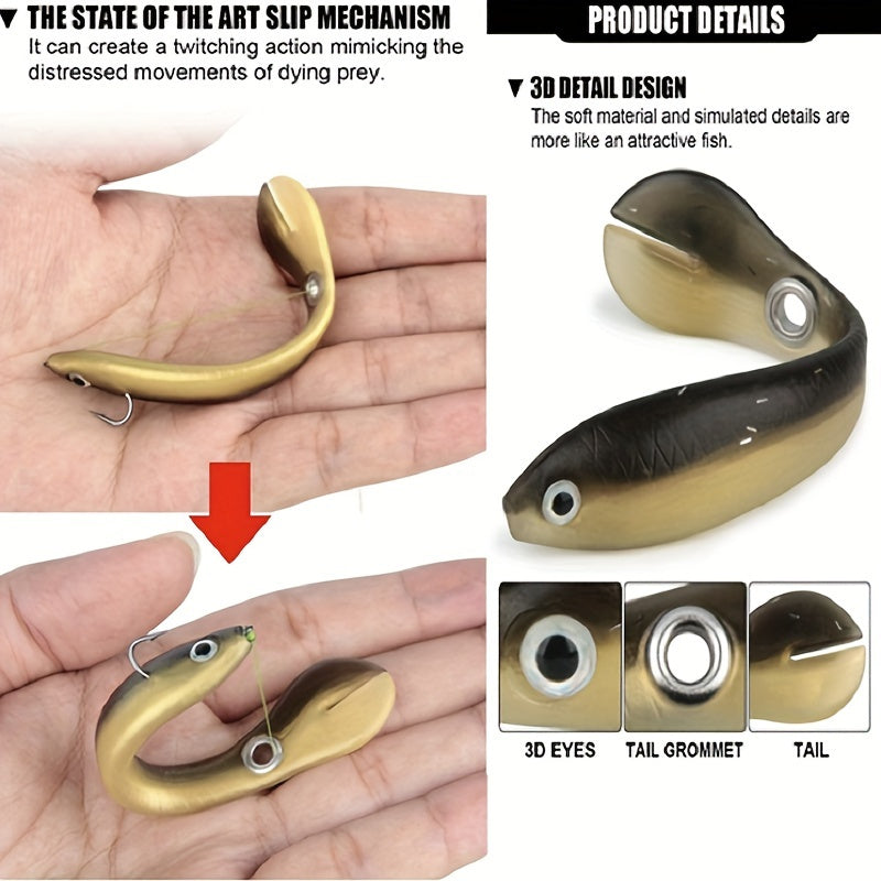 5pcs Bionic Soft Fishing Lure with Slip Mechanism