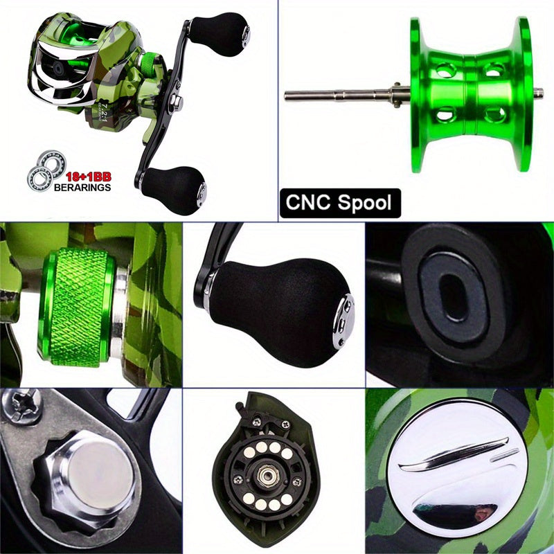 Fishing Reel w/ Magnetic Brake System & 7.2:1 Gear Ratio - Left & Right Hand