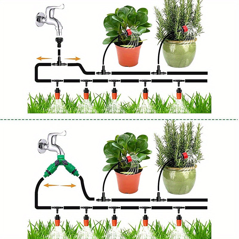 149pcs Ultimate Automatic Garden Irrigation System, 40M/130ft Drip Hose Kit with Adjustable Drippers & Spray Nozzles - Effortless Watering Control for Thriving Plants