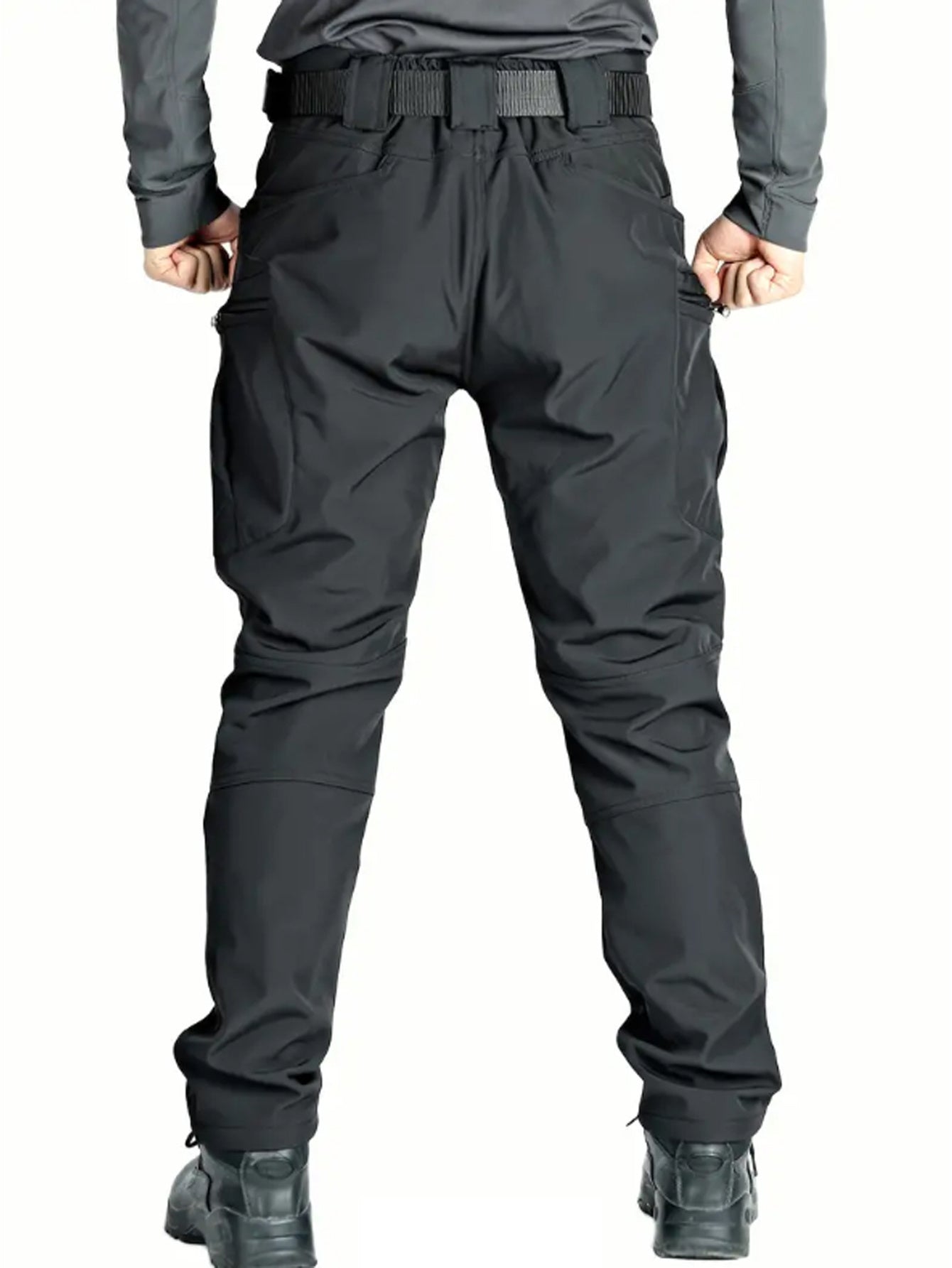 Tooluck Autumn and Winter Men's Fleece Soft Shell Pants | Waterproof and Windproof
