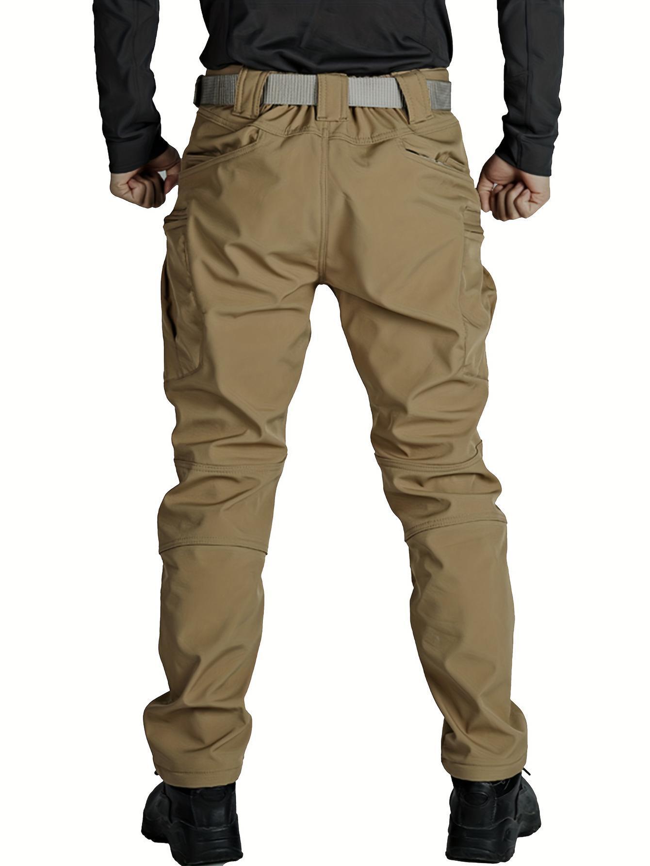 Tooluck Autumn and Winter Men's Fleece Soft Shell Pants | Waterproof and Windproof