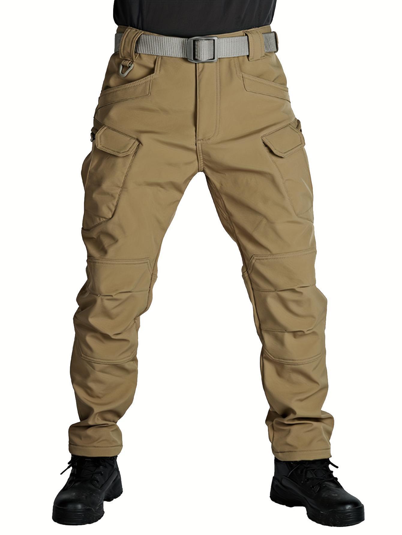 Tooluck Autumn and Winter Men's Fleece Soft Shell Pants | Waterproof and Windproof