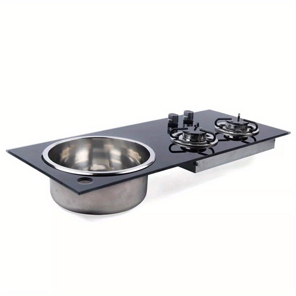 2 Burner Stove For RV. Kitchen Stainless Steel Kitchen Sink