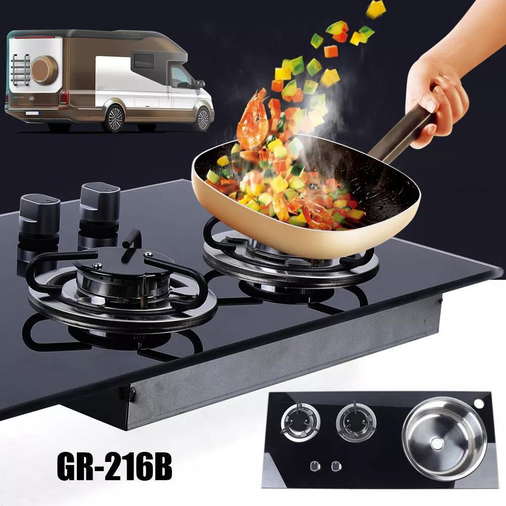 2 Burner Stove For RV. Kitchen Stainless Steel Kitchen Sink