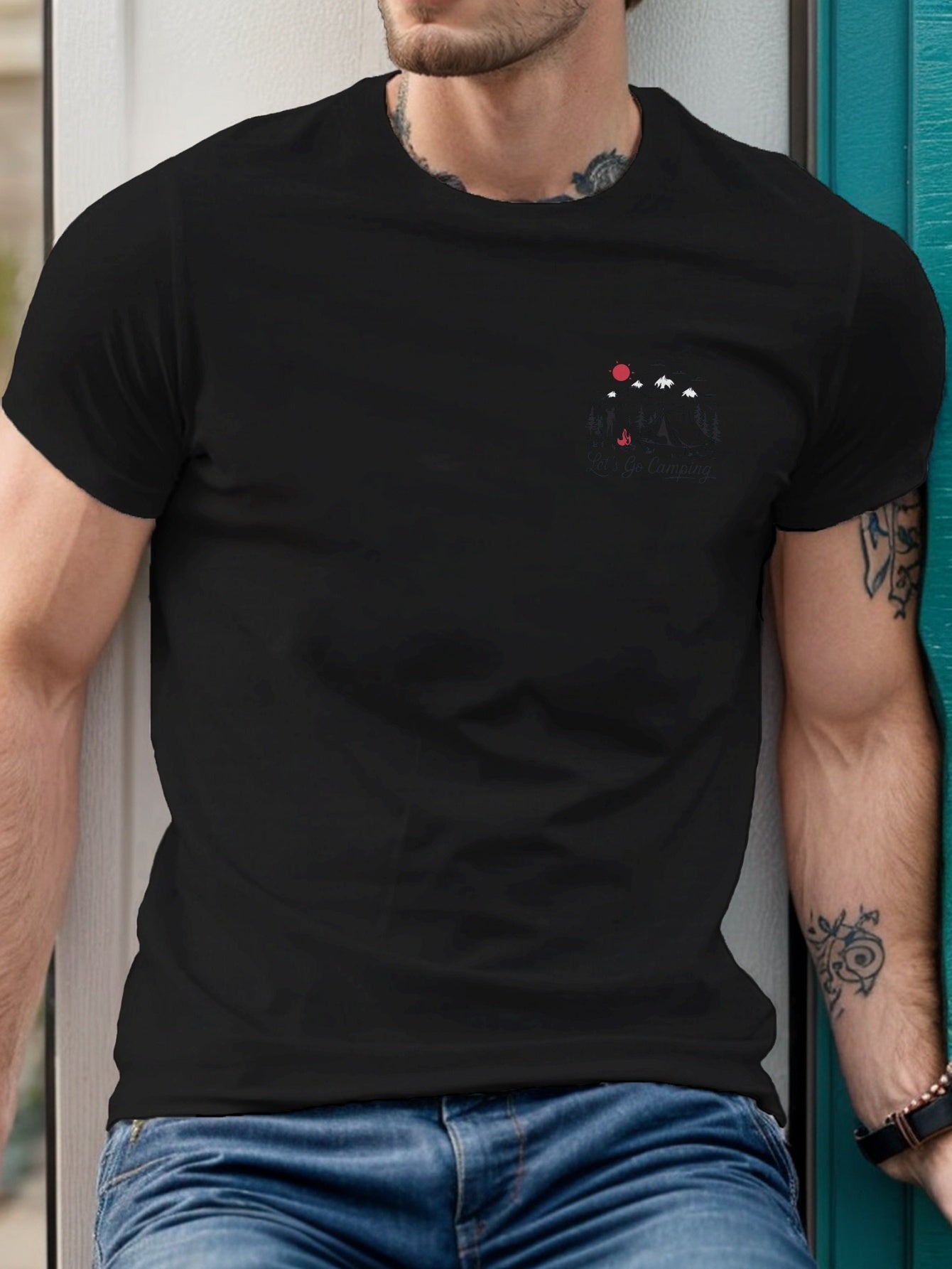 Big & Tall Men's 'Let's Go Camping' Graphic Tee