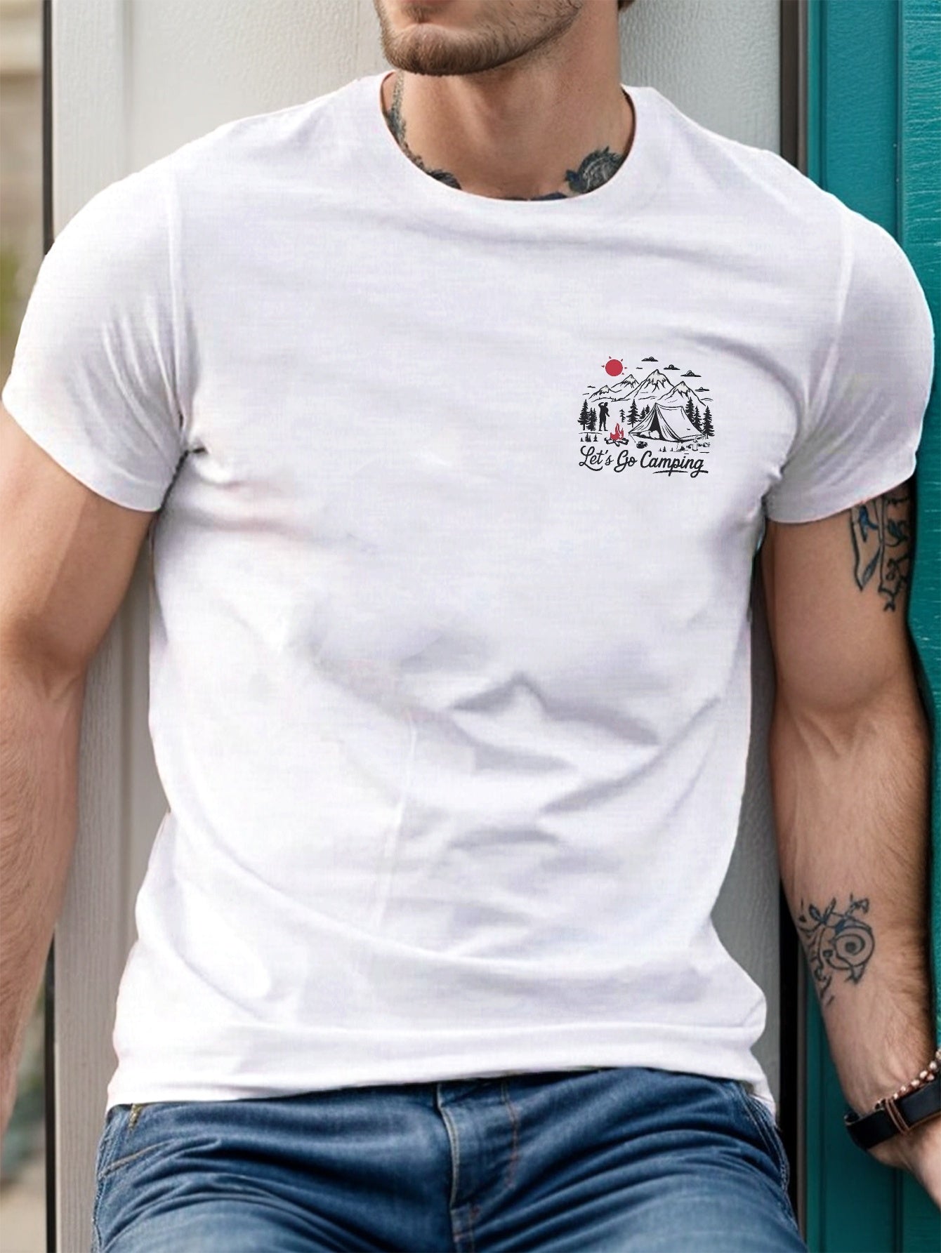 Big & Tall Men's 'Let's Go Camping' Graphic Tee