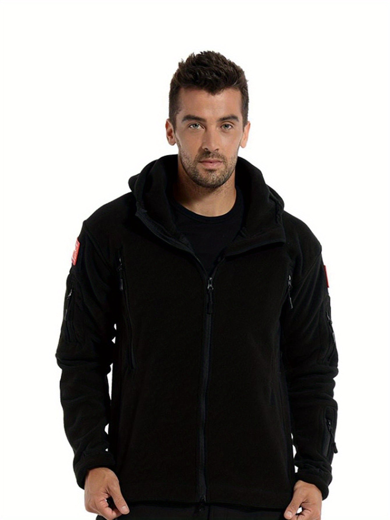 Men's Windproof & Water-Resistant Fleece-Lined Hooded Jacket