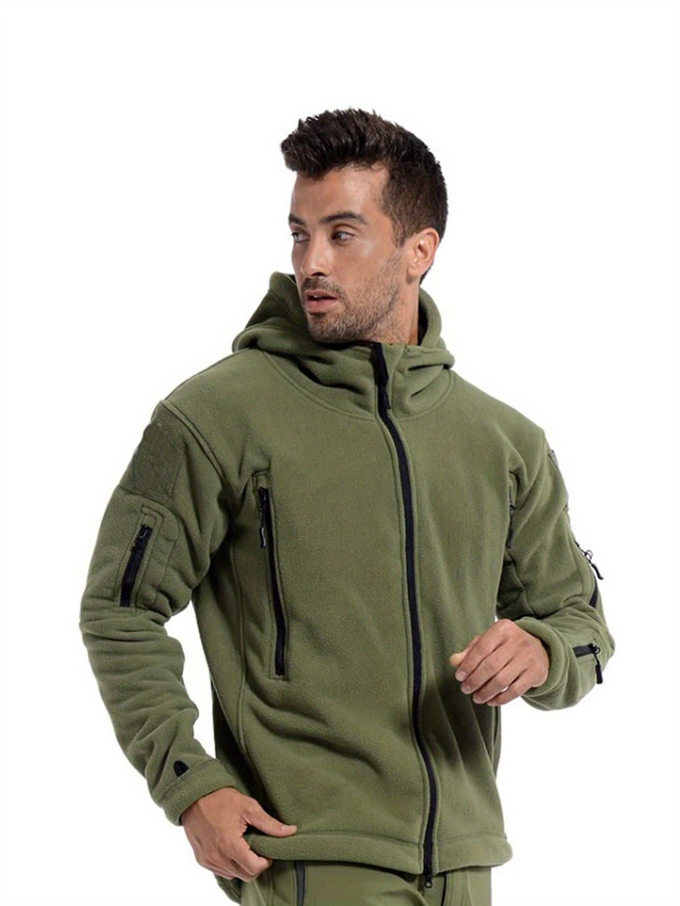 Men's Windproof & Water-Resistant Fleece-Lined Hooded Jacket