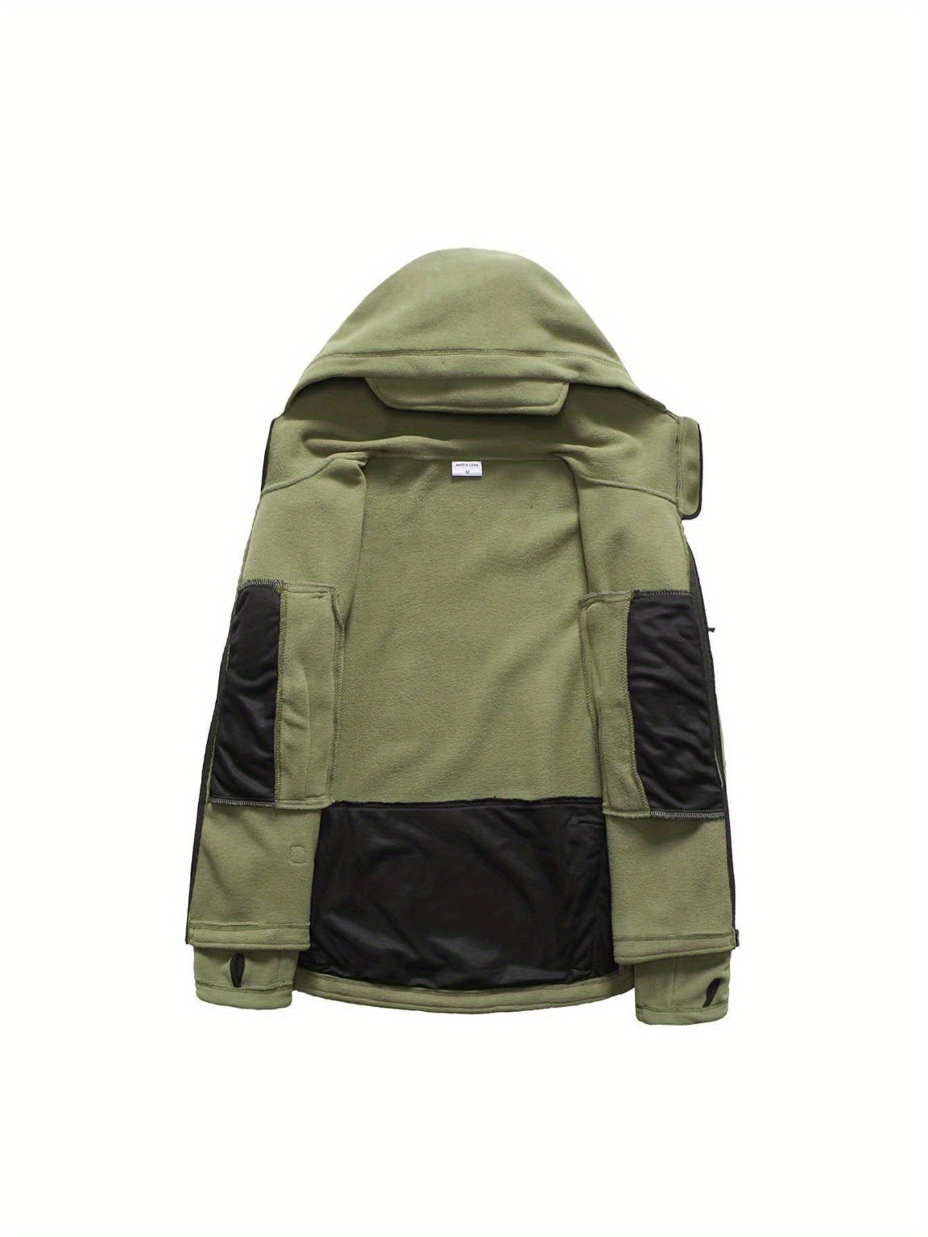 Men's Windproof & Water-Resistant Fleece-Lined Hooded Jacket