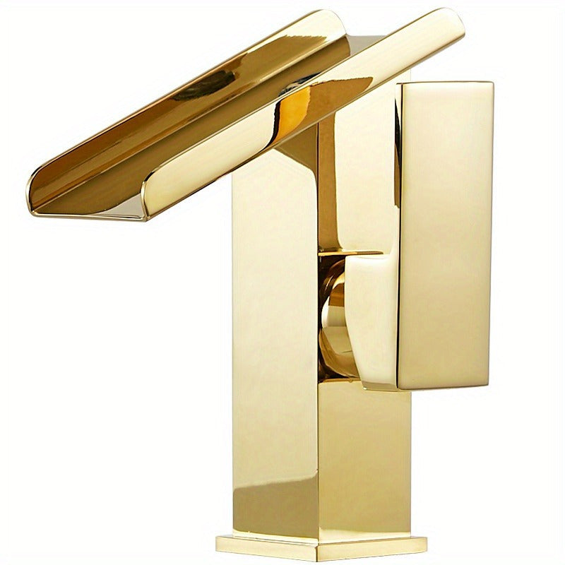 LED Waterfall Bathroom Faucet, Mixing Hot And Cold Water, Temperature Sensitive Color Change
