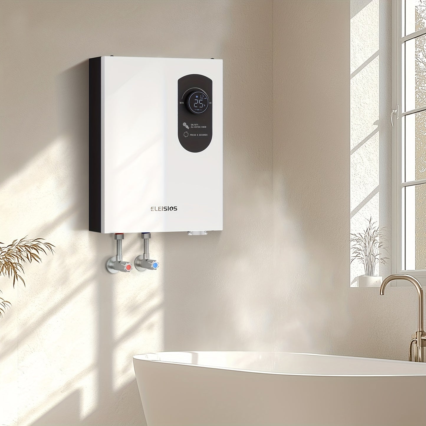 Tankless Water Heater Electric, 240V 9kW Instant Hot Water Heater, Water Heater Electric With LED Display,