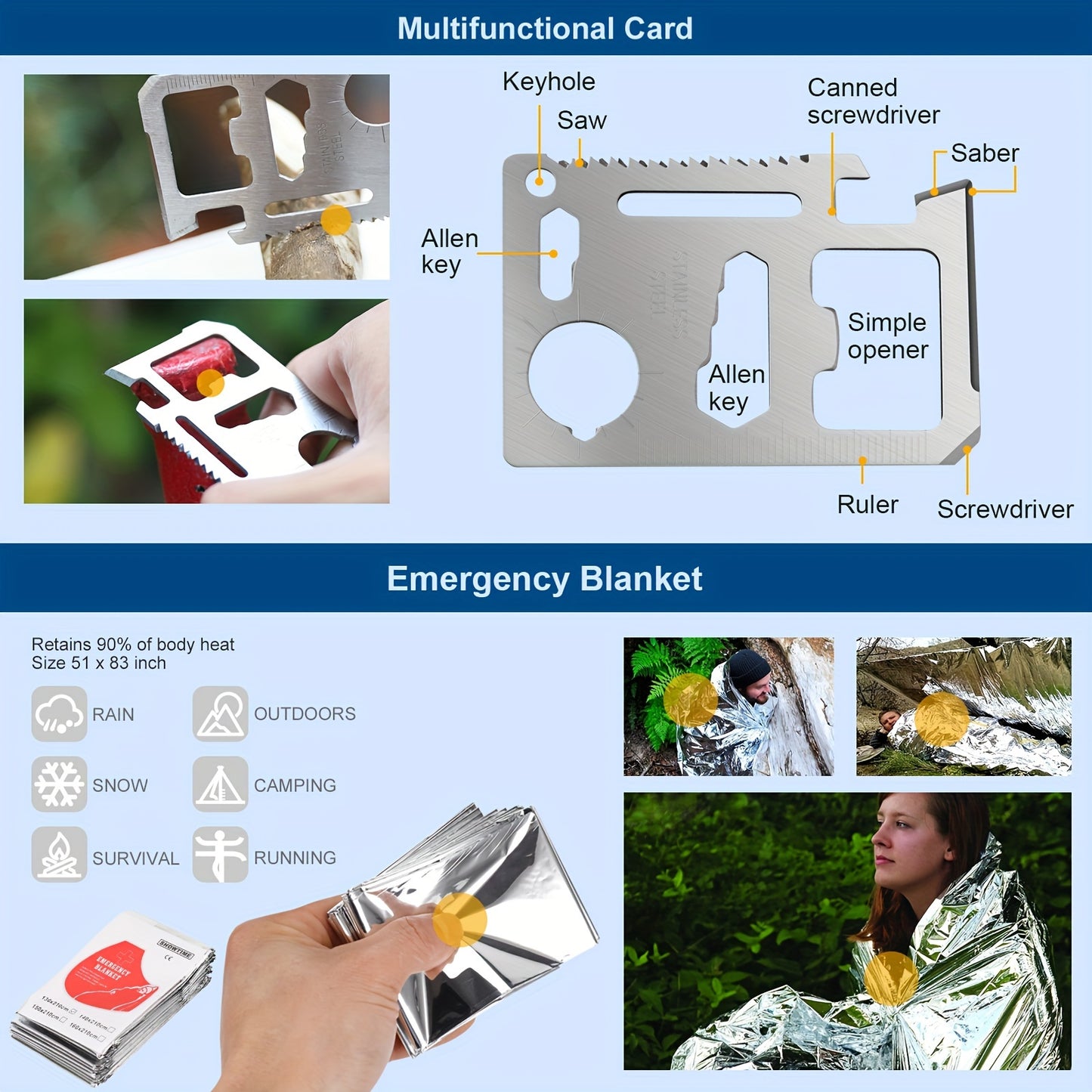 Survival Kits, 30 In 1 Camping Accessories Tactical Gear