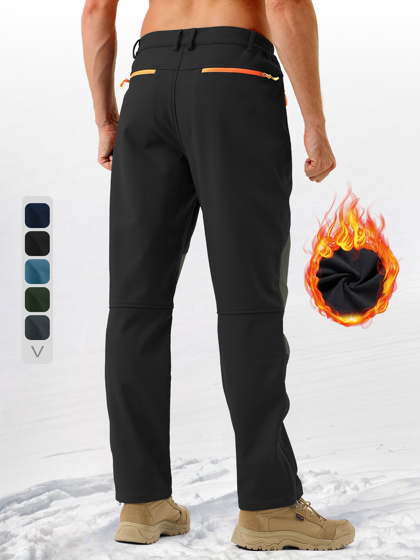 Pants Fleece Lined for Warmth Outdoor Hiking Zipper Bottom Leg Ideal for Winter Sports