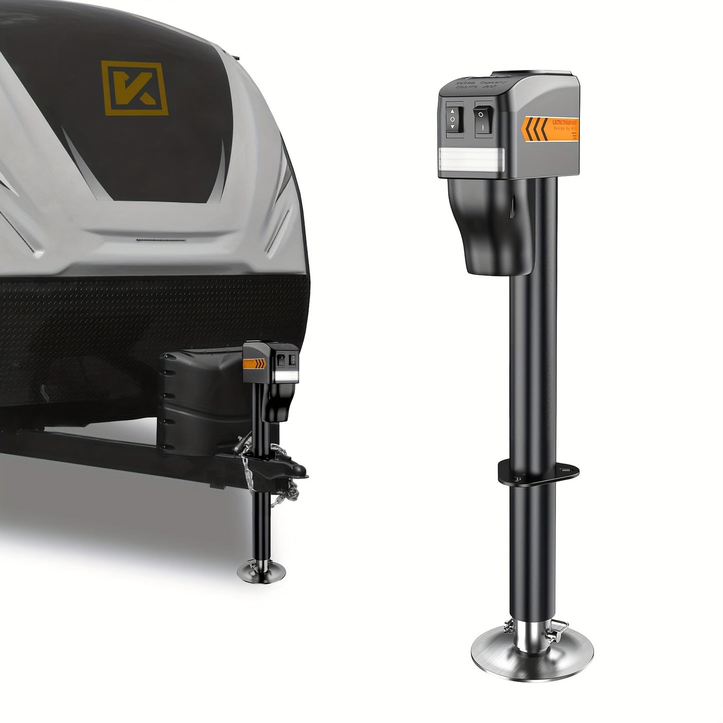 Electric Trailer Jack To 5000LBs, Power Tongue Jack, 9.84"-33.85" Electric Tongue Jack Waterproof, With 12V DC Hard Wiring