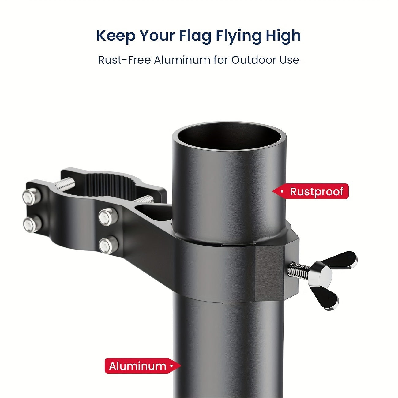 Heavy-Duty Aluminum RV Ladder Flagpole Holder