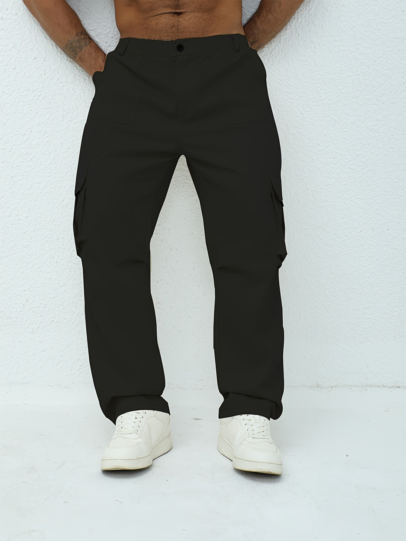 Men'S Classic Solid Color Cargo Pants