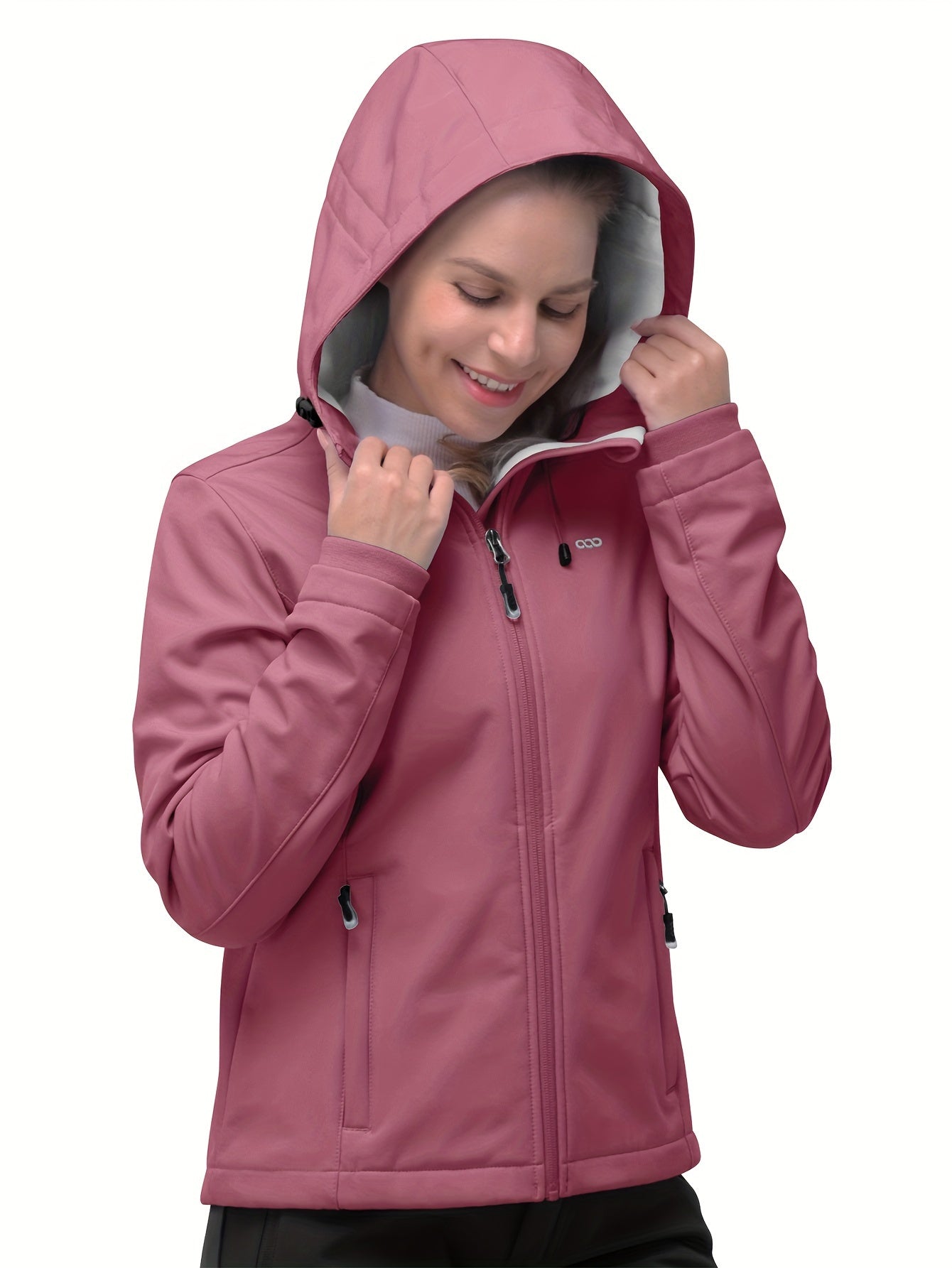 Women's Long Sleeves Outdoor Sports Jacket, Fleece Liner Windproof With Zipper Pocket Sporty Coat
