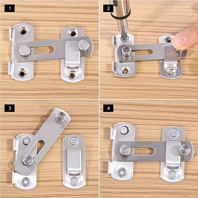 Silvery Stainless Steel Door Lock Protector - Industrial Grade, Strong and Durable