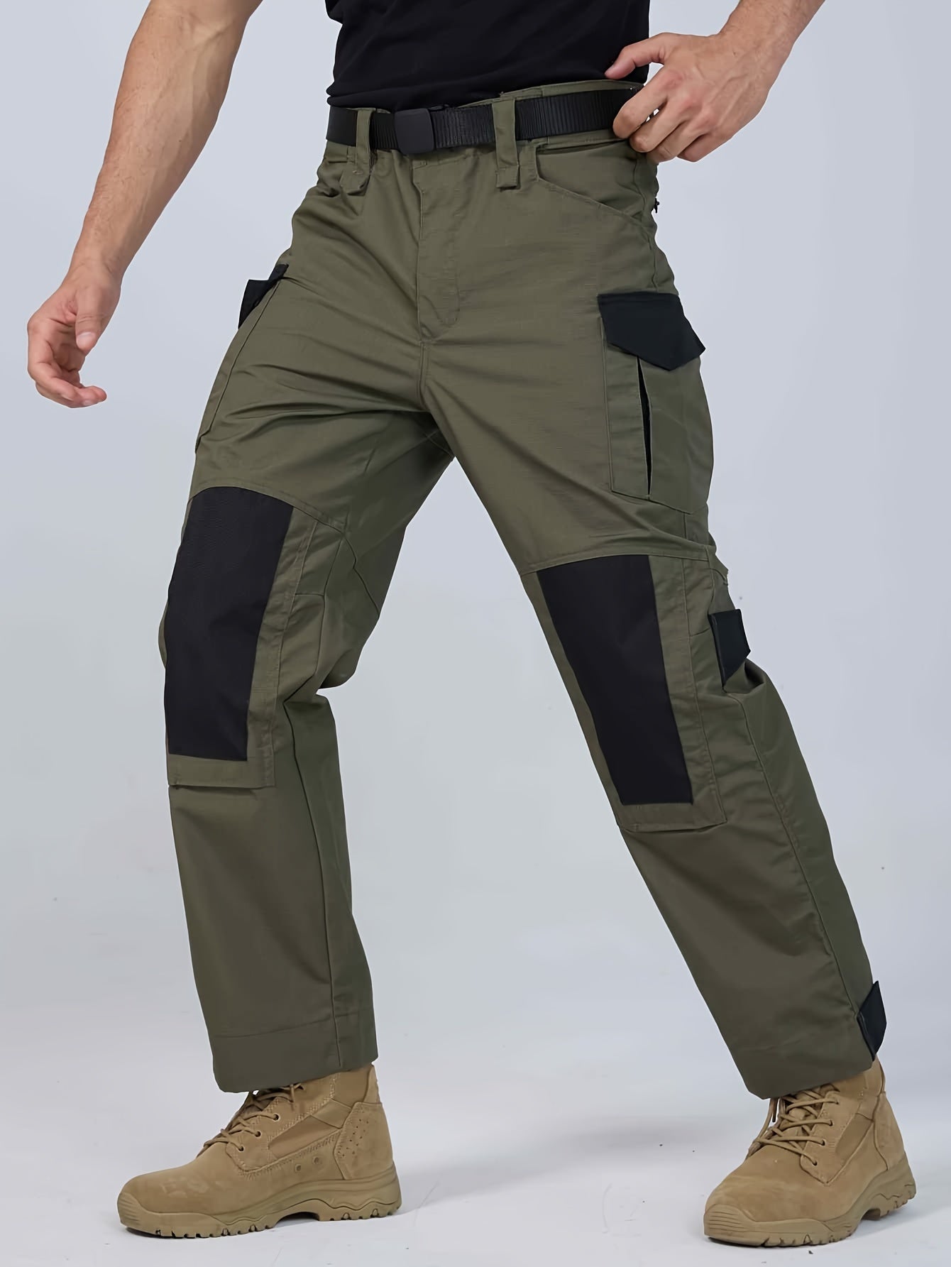 Men's straight-leg tactical trousers, They are water-repellent
