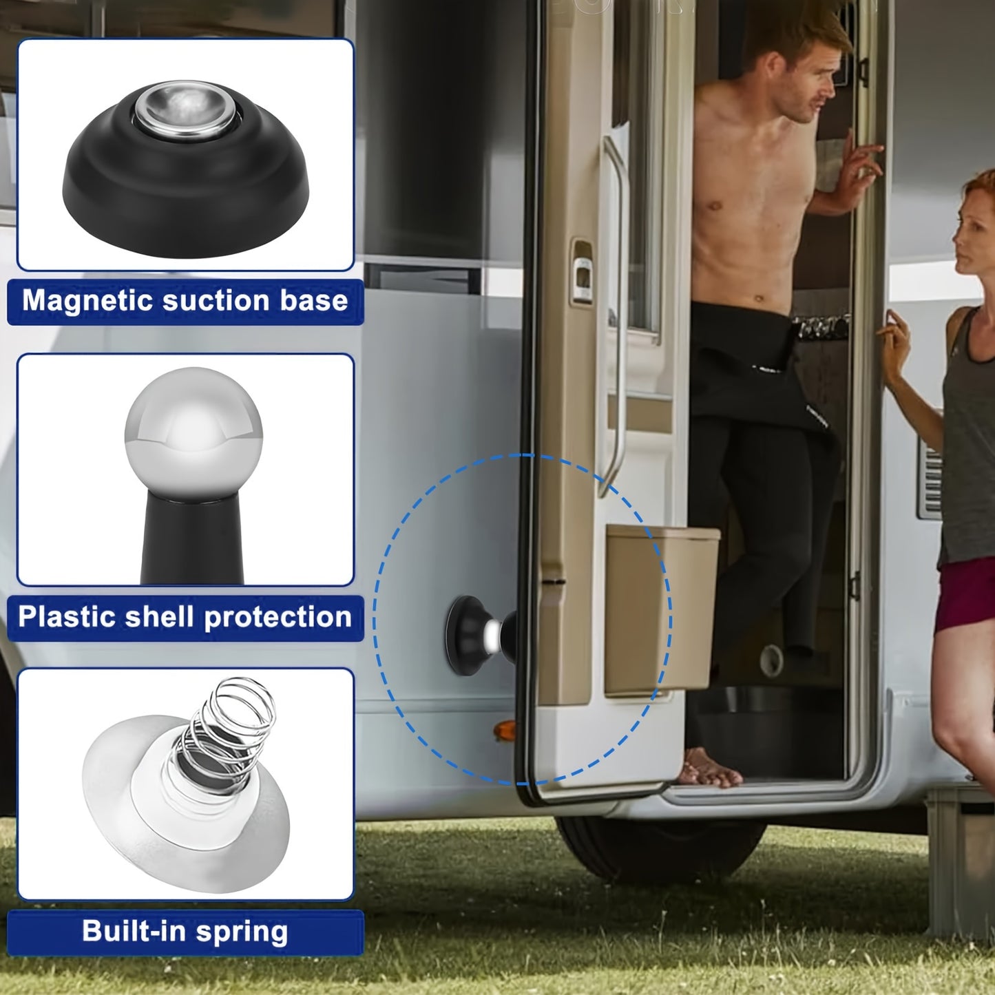 2pcs RV Door Holder Set, Magnetic Door Stoppers