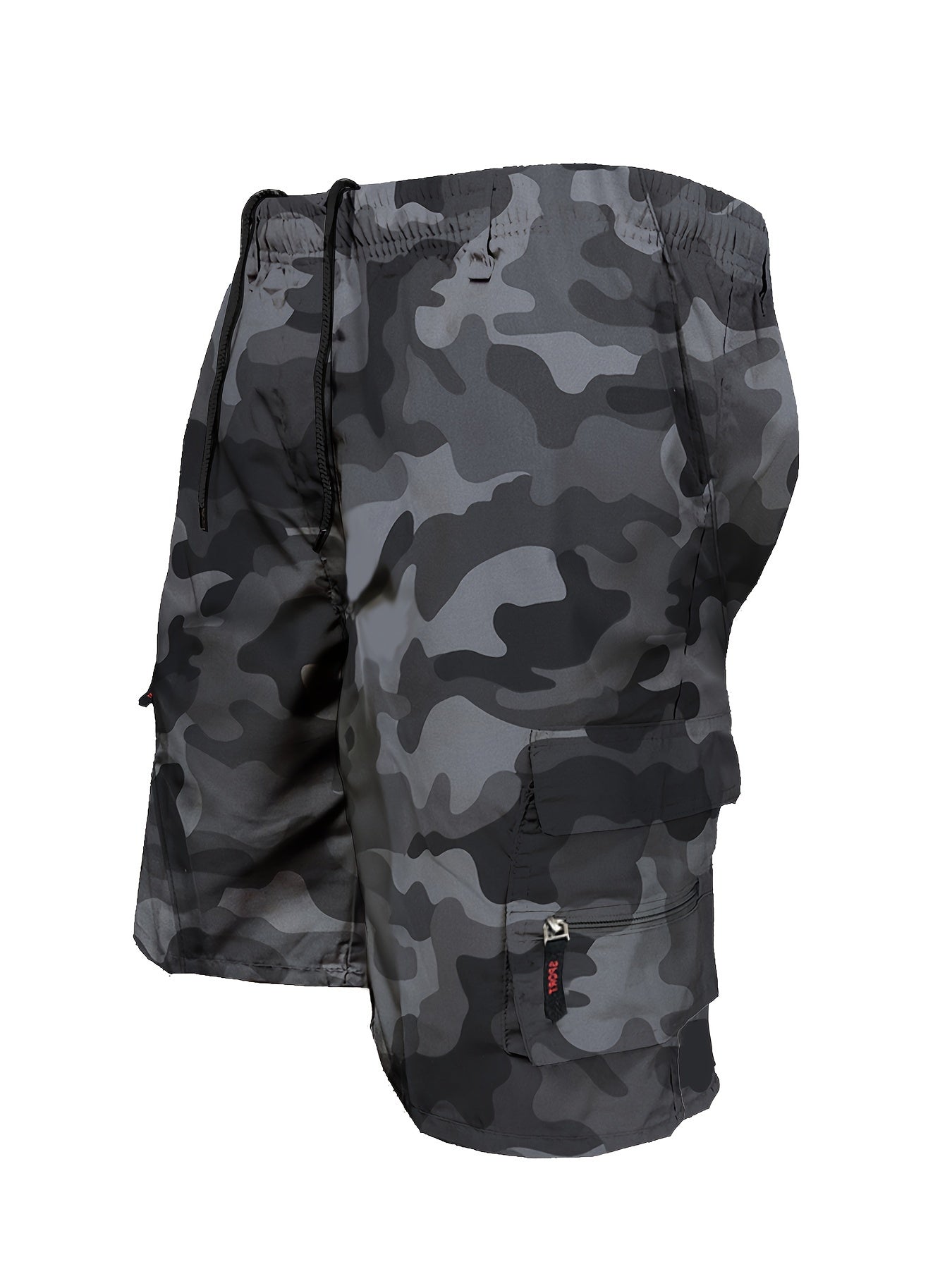 Men's Outdoor Tactical Shorts, Summer Casual Sports Drawstring Shorts With Multiple Pockets