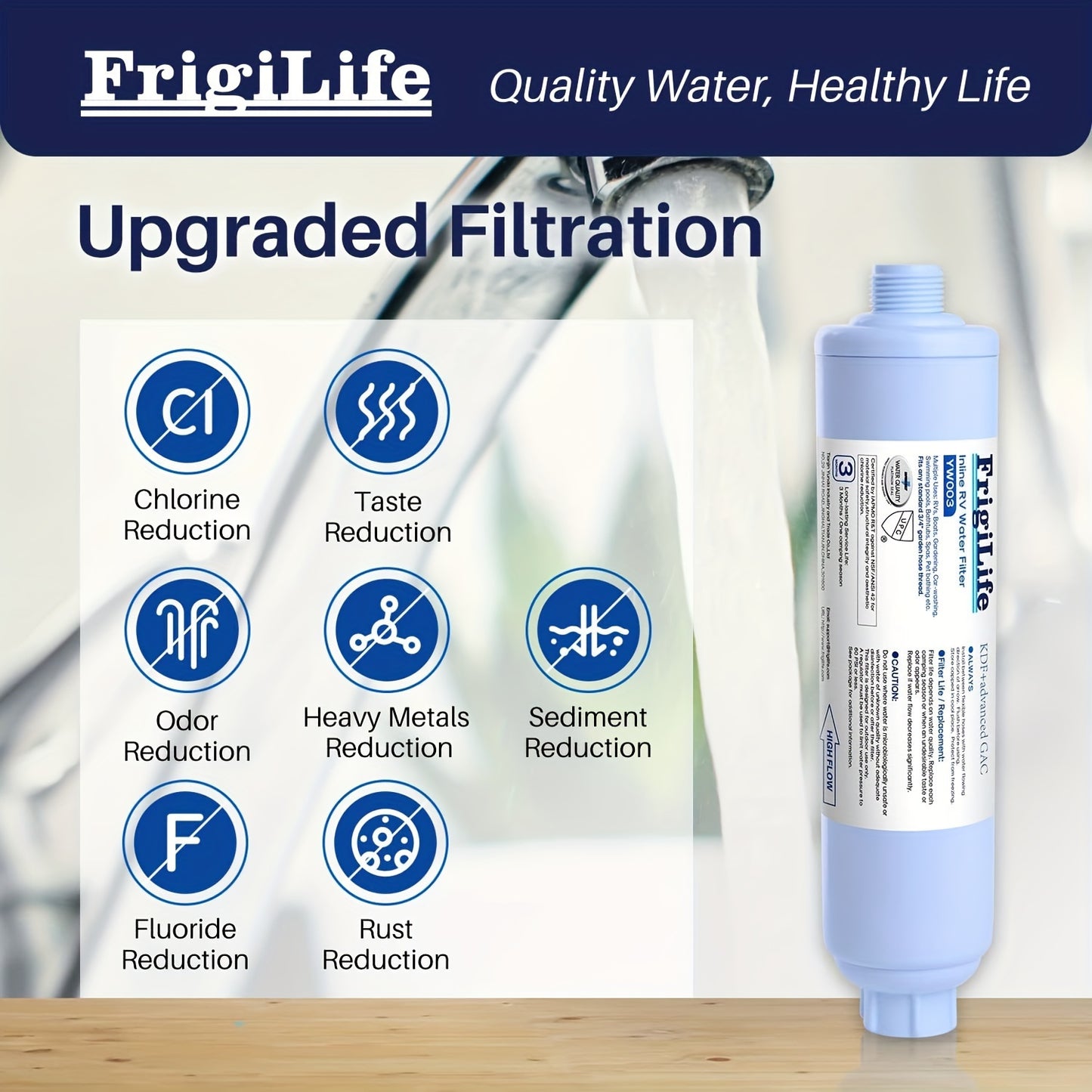 RV Water Filter, NSF/ANSI 42, For Drinking