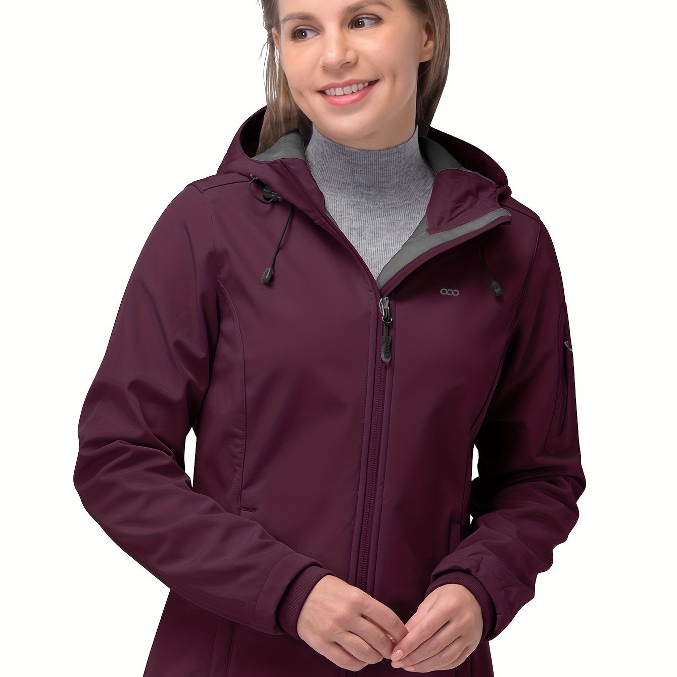 Women's Long Sleeves Outdoor Sports Jacket, Fleece Liner Windproof With Zipper Pocket Sporty Coat
