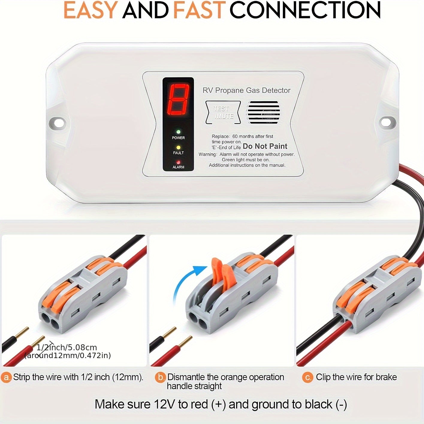 RV Propane Gas Detector, Digital LP Gas Alarm