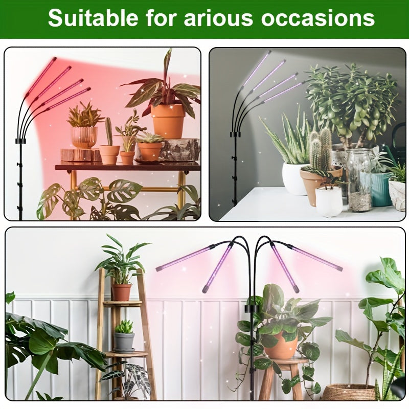 Growth Light Strip Bracket Suitable For Indoor Plants With Full Spectrum, 80 LED Plant Light Strip 63.5-160.0 Cm Adjustable Tripod, Dimmable Plant Growth Light Strip 4/8/12 Hour Timer