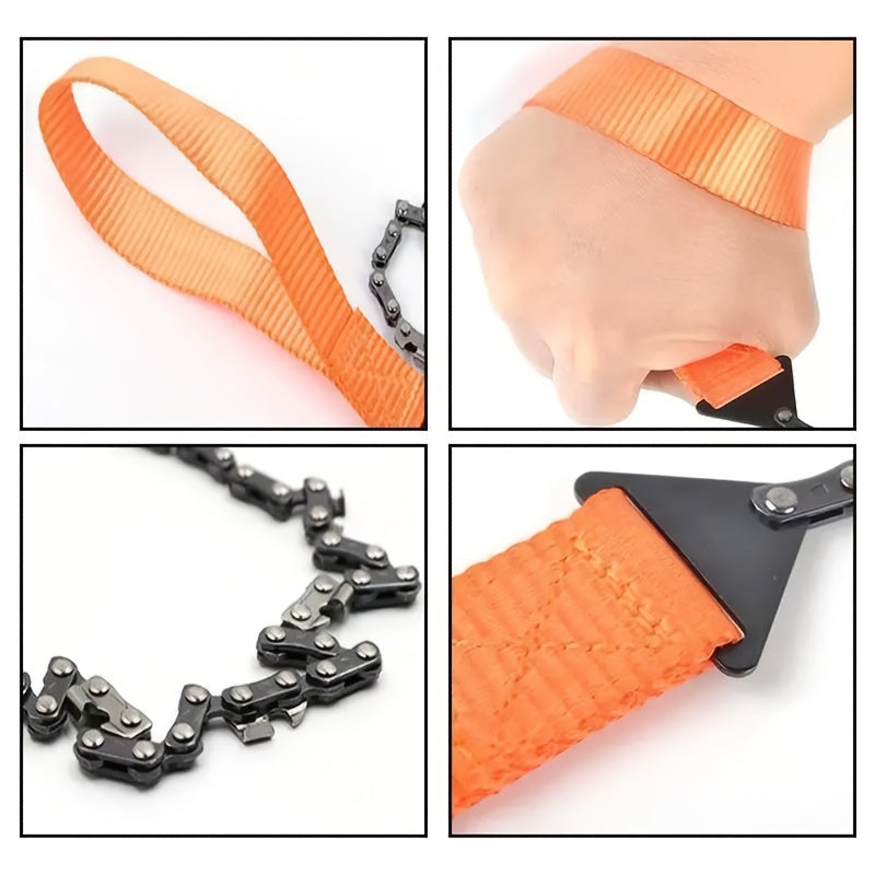 Compact Pocket Chainsaw - Durable Hand-Operated Survival Tool with High-Performance Steel Rope Chain for Rapid Cutting