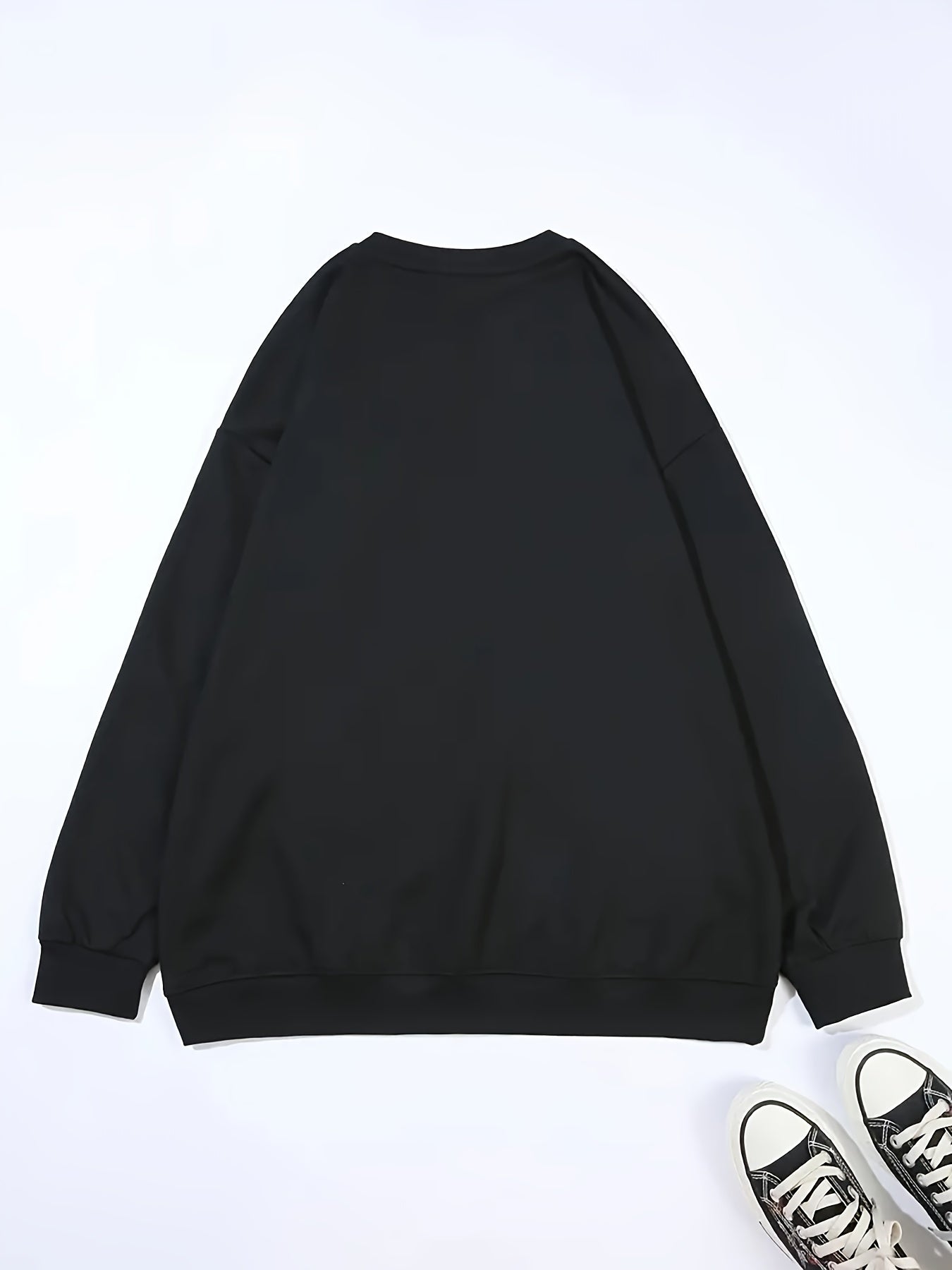 Women's Plus Size Two-Piece Set - "I DON'T GIVE A CHANkey PANTS" Print, Black Long Sleeve Hoodie & Joggers, Polyester, Machine Washable