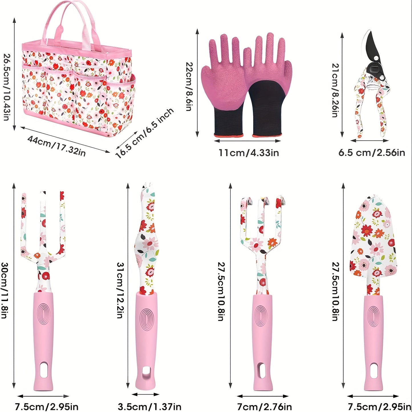 7pcs Floral Garden Tool Set for Women
