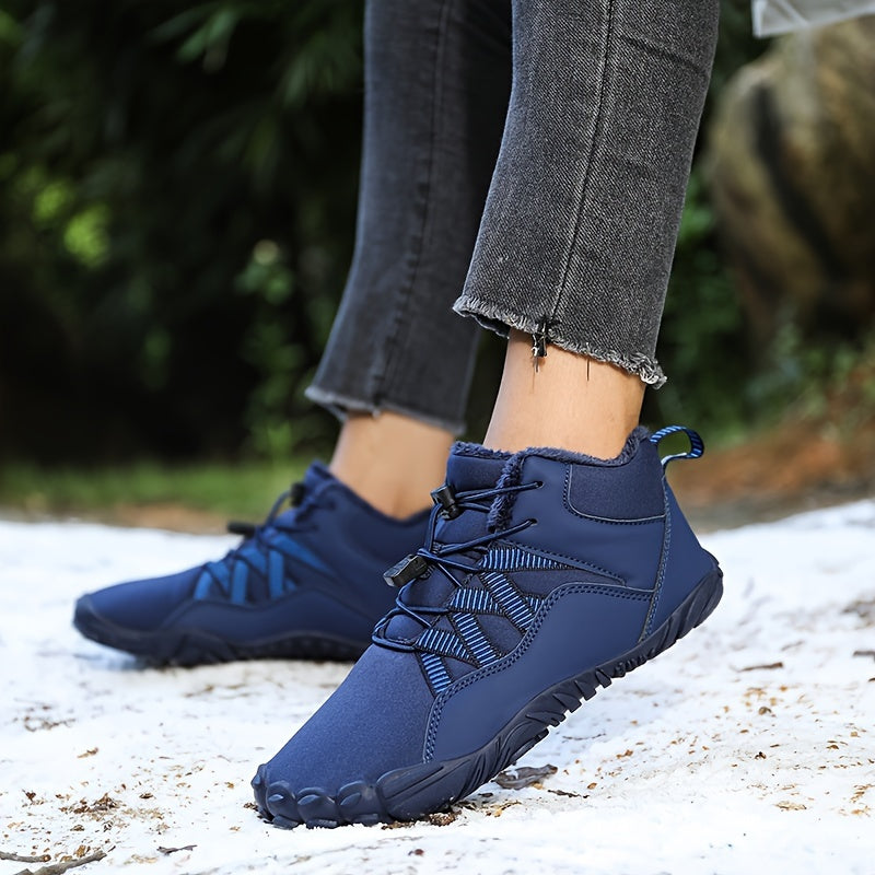Outdoor Snow Boots for Women, Winter Plush Shoes, Anti Splash, Anti Slip, Wear-Resistant Hiking Shoes