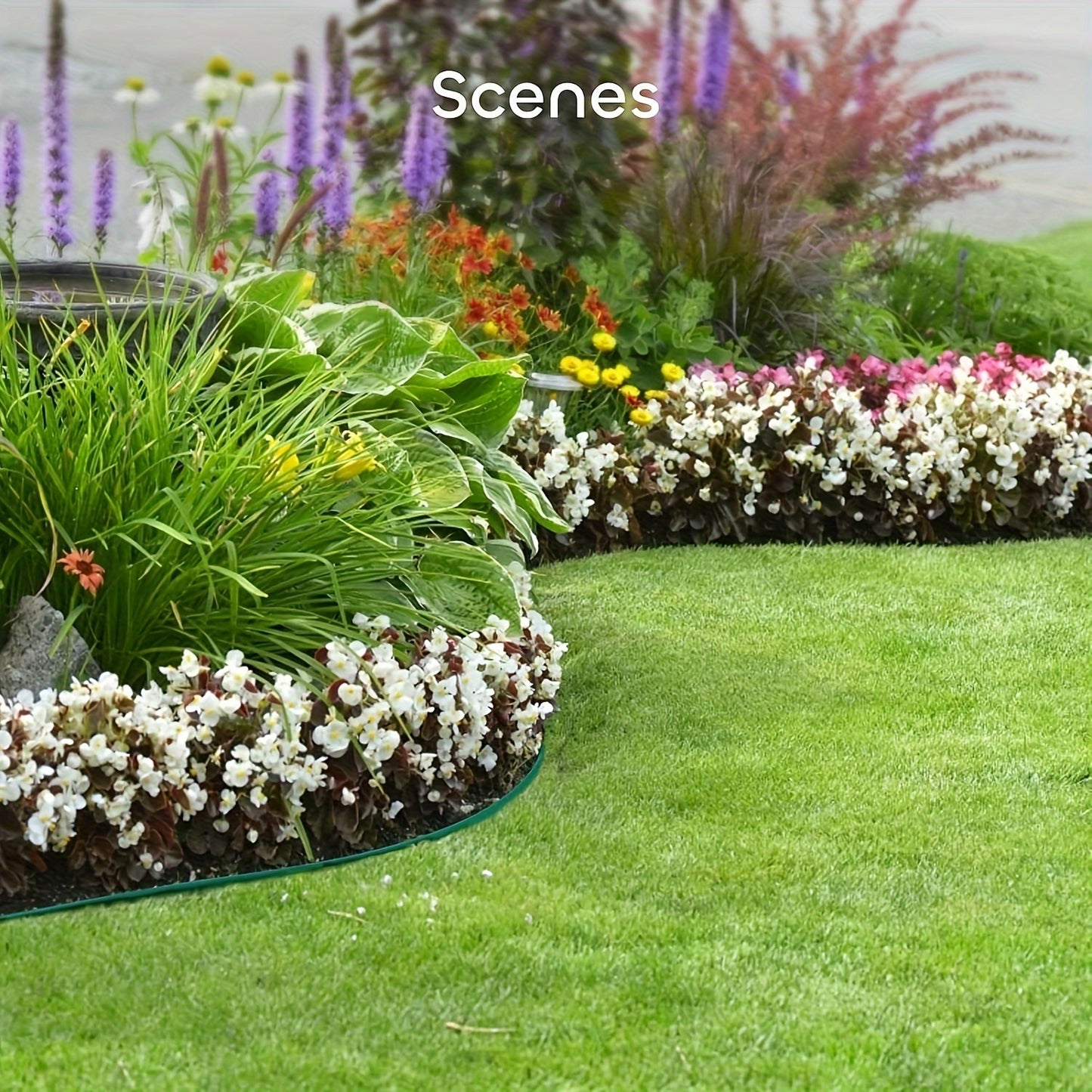 10m Long*10cm High L-shaped Green Grass Isolation Strip Garden Lawn Green Strip Isolation Plate Separation Strip Landscaping Isolation Bar