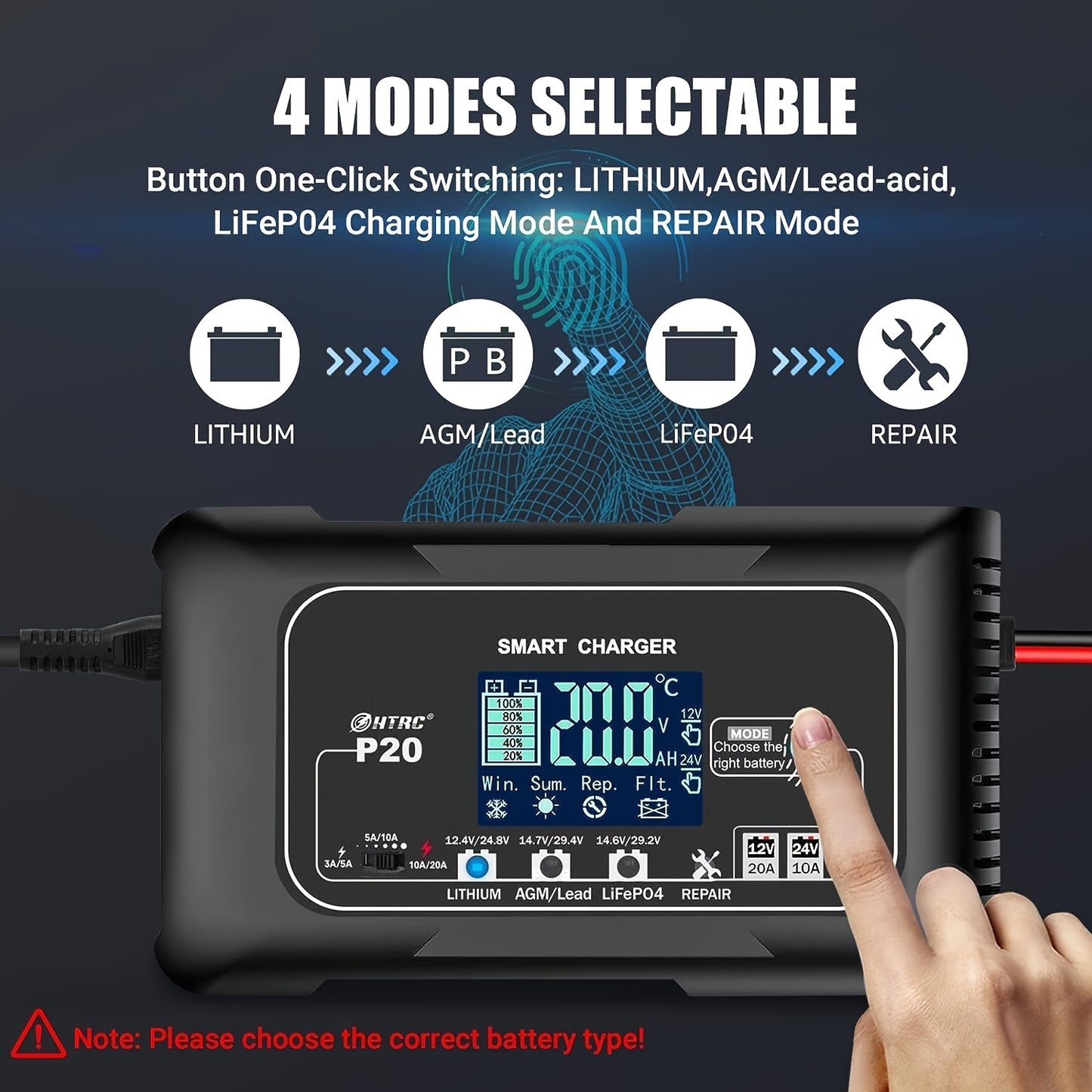 20-Amp Smart Battery Charge
