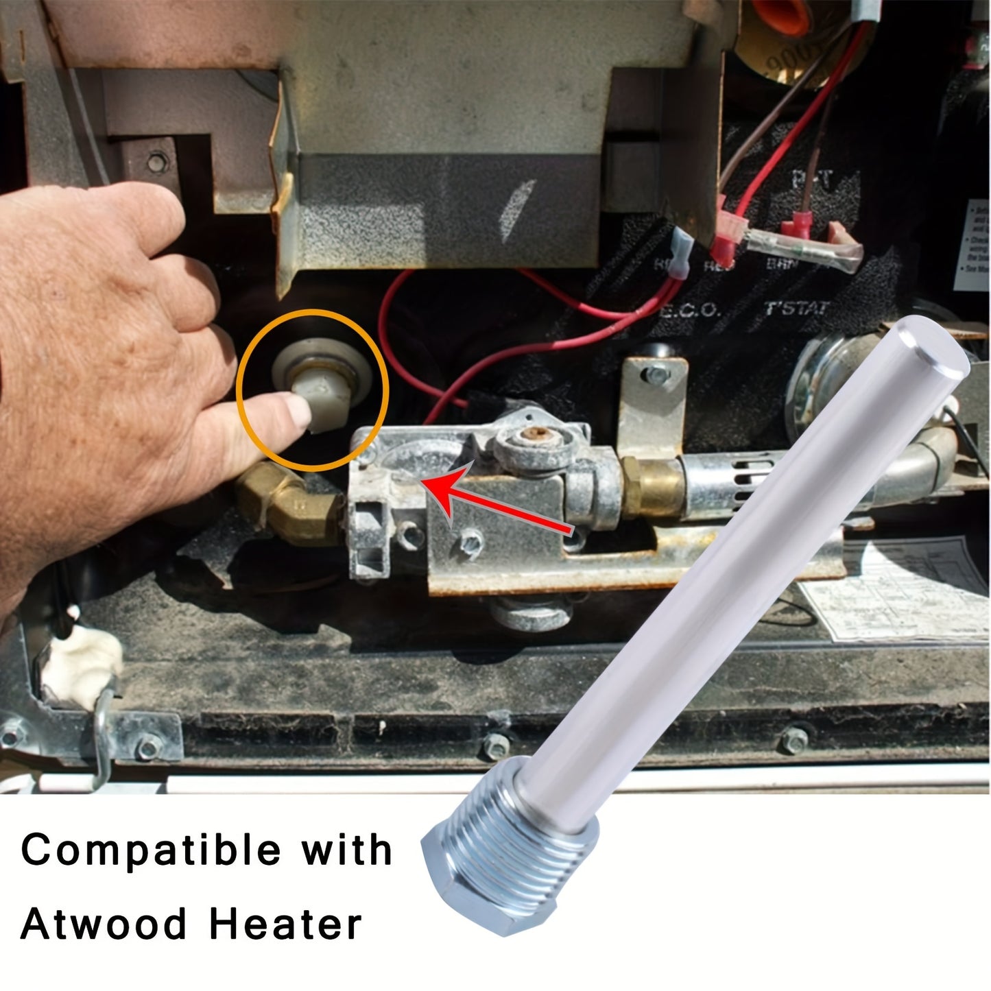 RV Water Heater Magnesium Anode Rod - Compatible with Atwood Heaters - 1/2" NPT