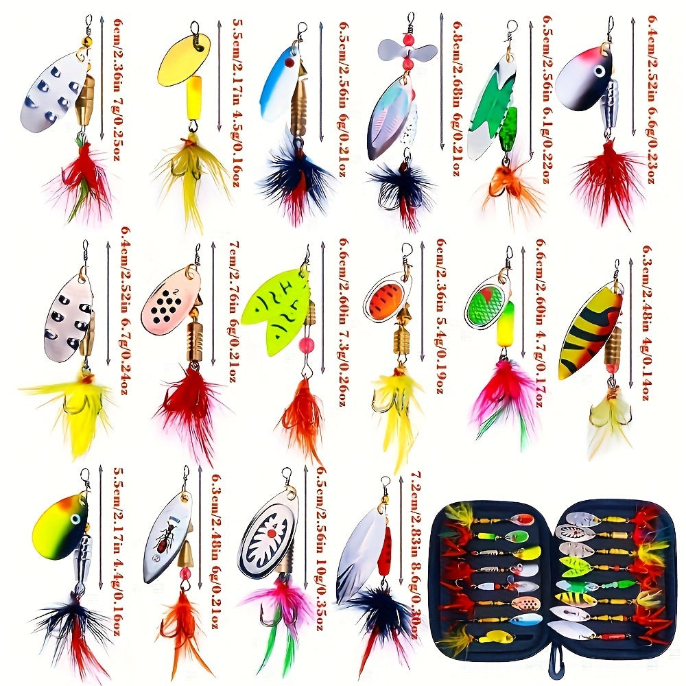 16PCS Metal Spoon Spinners
