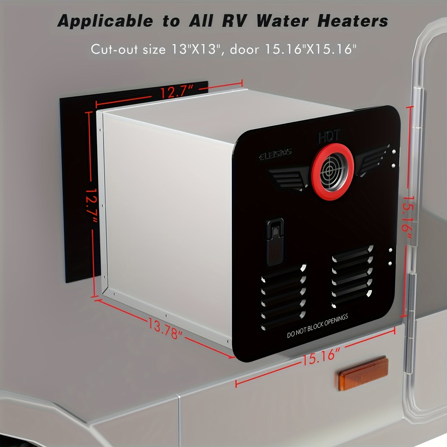 65000BTU RV Instant Hot Water Heater, 2.2GPM, DC 12V, Sleek Black with Red Accent, LED Display & Remote Control