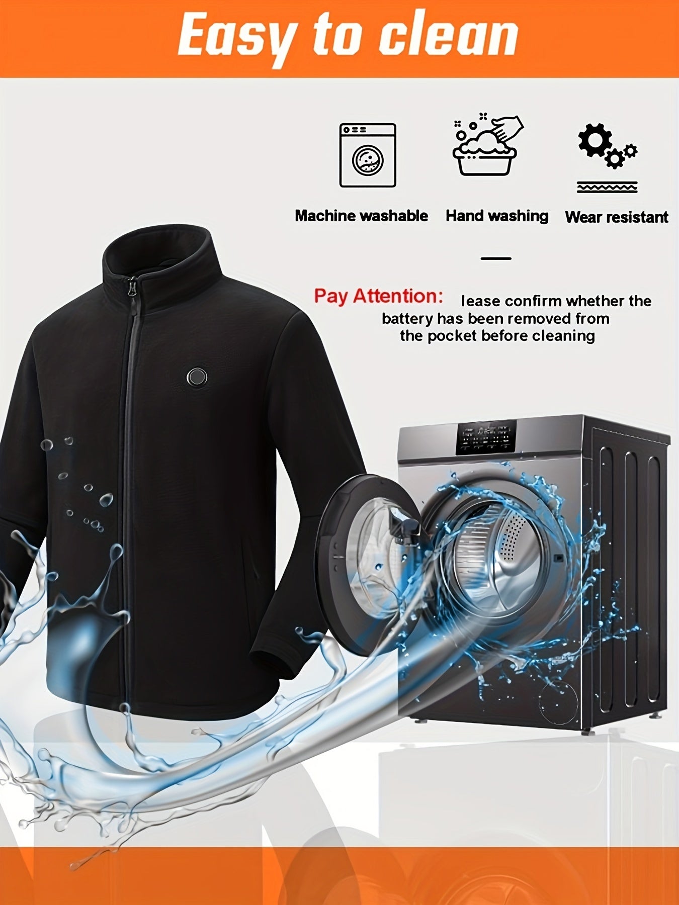 Men's Warm Heated Sport Coat Fleece Jacket, Battery Pack 7.4V Fast Heating, (with Batteries)