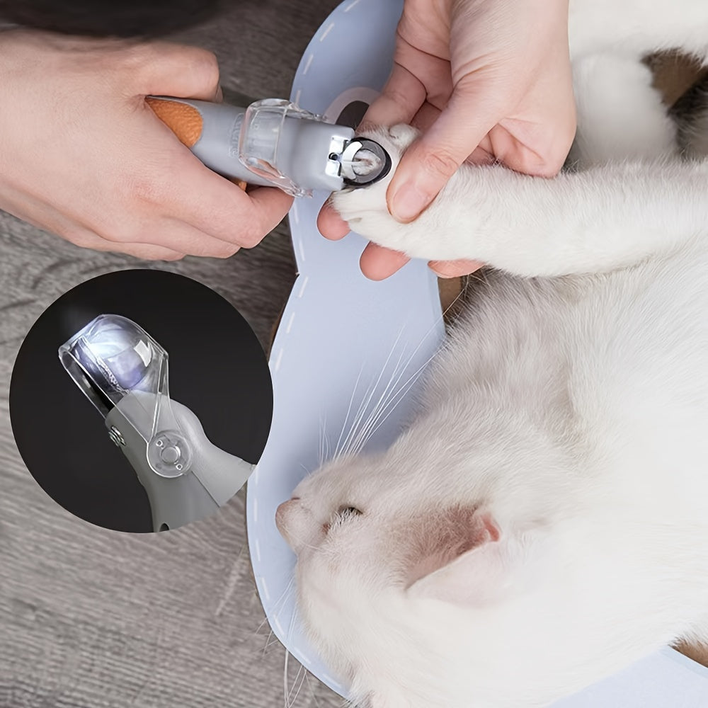 LED Light Pet Nail Clipper- Great For Trimming Cats & Dogs Nails & Claws, 5X Magnification That Doubles As A Nail Trapper
