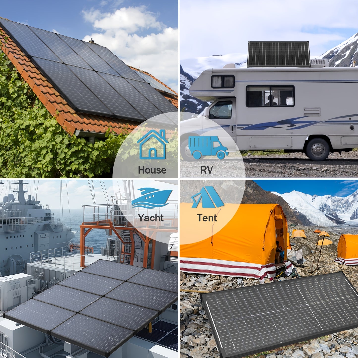 Double-sided 100W Solar Panels 12V High-efficiency Monocrystalline Double-sided Solar Panels with Busbar