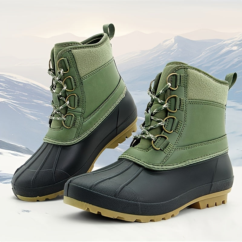 Waterproof Fashion Winter Duck Boots, Anti-slip Lace-up